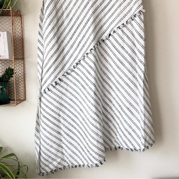 DKNY Asymmetrical Striped Dress w/ Pockets Clean Girl Coastal Minimalist Sz 10 - Picture 7 of 14